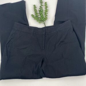 J.Jill Stretch Linen Blend Straight Pants Flat Front Black Size‎ 8